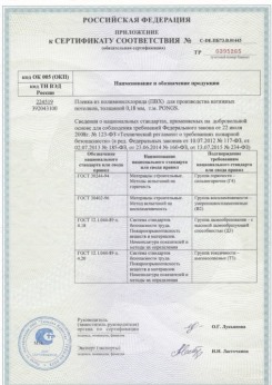 25.06.2015 Новоалтайск - Pongs. Приложение к сертификату соответствия
